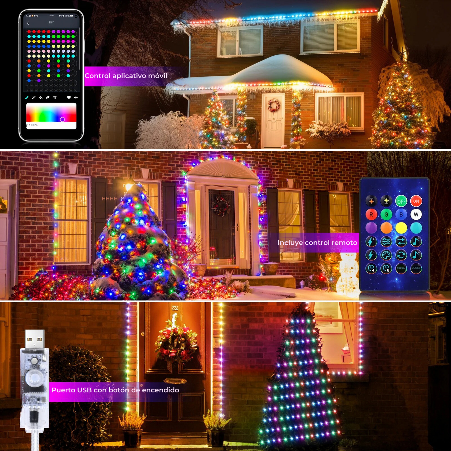 LUCES LED TECNOPRO NAVIDEÑAS - 10 METROS