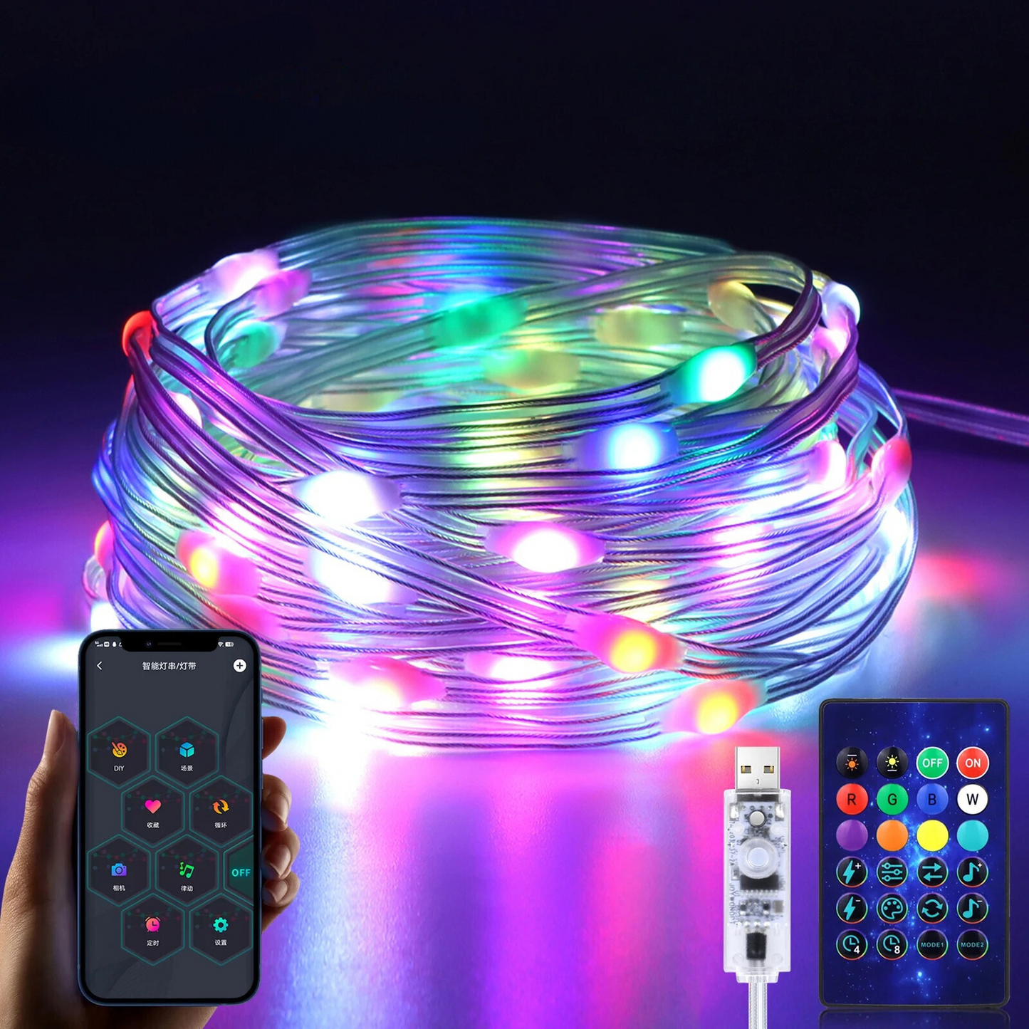 LUCES LED TECNOPRO NAVIDEÑAS - 10 METROS