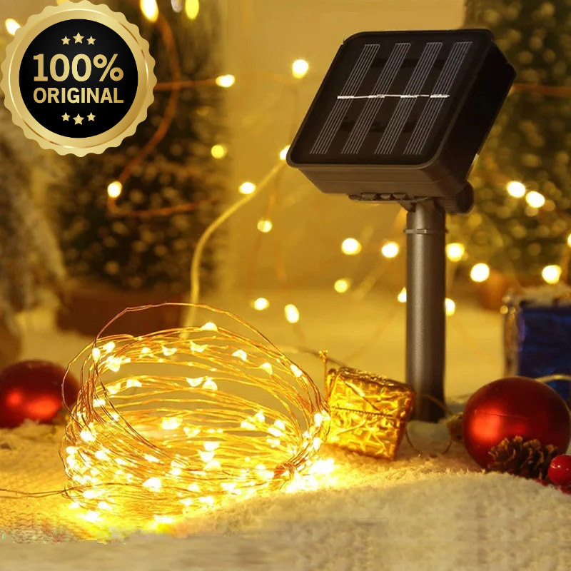 LUCES NAVIDEÑAS CON PANEL SOLAR - 25 METROS
