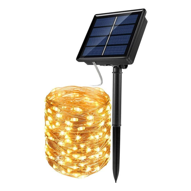 LUCES NAVIDEÑAS CON PANEL SOLAR - 25 METROS